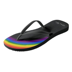 LGBT Pride Rainbow with custom text Love is Love Flip Flops