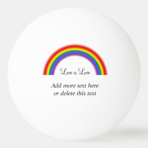 LGBT Pride Rainbow with custom text Love is Love Ping Pong Ball