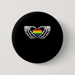 Lgbt Pride Skeleton Halloween Goth Heart Classic 2 Inch Round Button