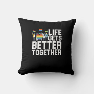 LGBT Pride Support Life Gets Better Together Inclu Throw Pillow