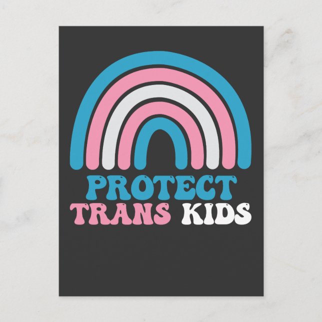 LGBT Pride Support Protect Trans Kids Invitation Postcard (Front)