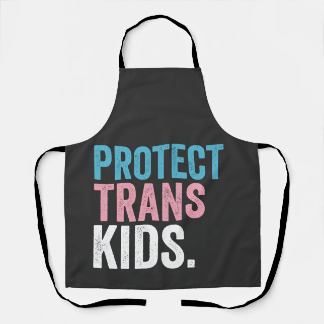 LGBT Pride Support Protect Trans Kids Vintage Apron (Front)