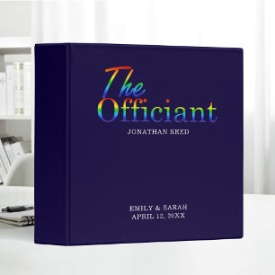 LGBT Pride The Officiant Wedding Personalized Binder