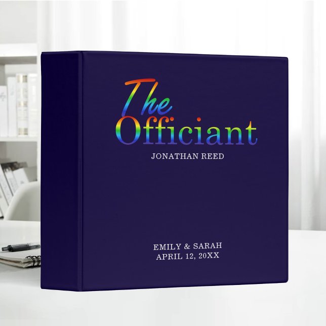 LGBT Pride The Officiant Wedding Personalized Binder (Creator Uploaded)