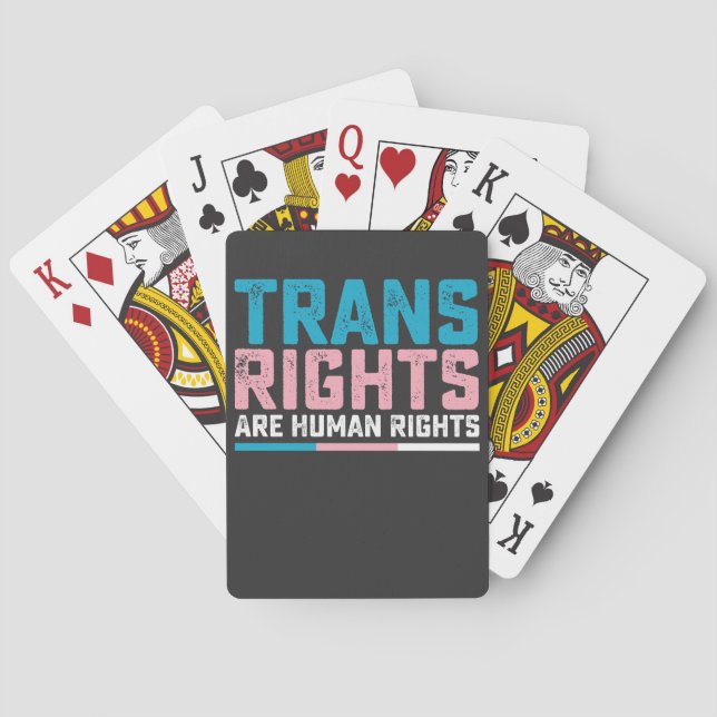 LGBT Pride Trans Rights Are Human Rights Playing Cards (Back)