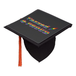 LGBT Pride Vaxxed & Proud Glitter Graduation Cap Topper