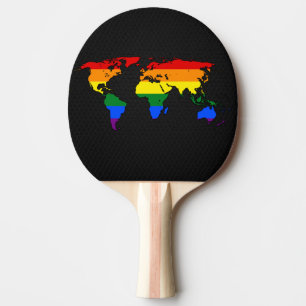 LGBT pride world map Ping Pong Paddle