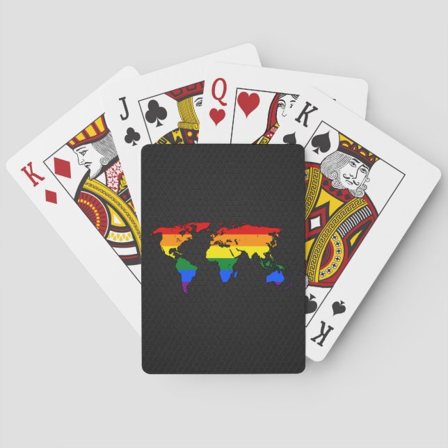 LGBT pride world map  Playing Cards (Back)