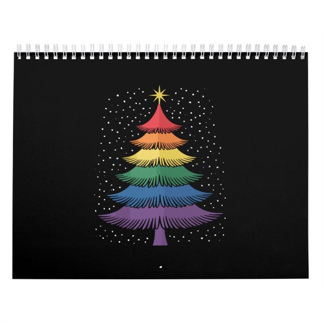 LGBT-Q Pride Christmas Tree Pajama Rainbow Flag Calendar (Cover)
