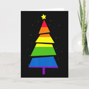 Lgbt-q Pride Rainbow Flag Gay Christmas Tree X-mas Card