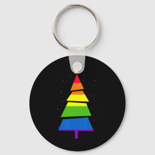 Lgbt-q Pride Rainbow Flag Gay Christmas Tree X-mas Keychain