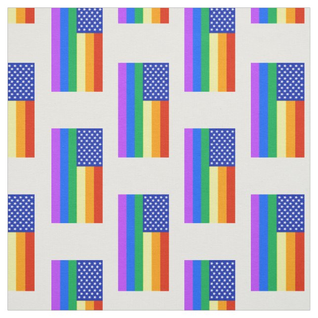 LGBT Rainbow American Flag Fabric (Swatch)
