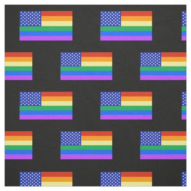 LGBT Rainbow American Flag Fabric (Swatch)