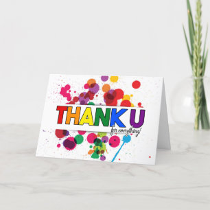 LGBT Rainbow Colours Theme Blank Thank You Card