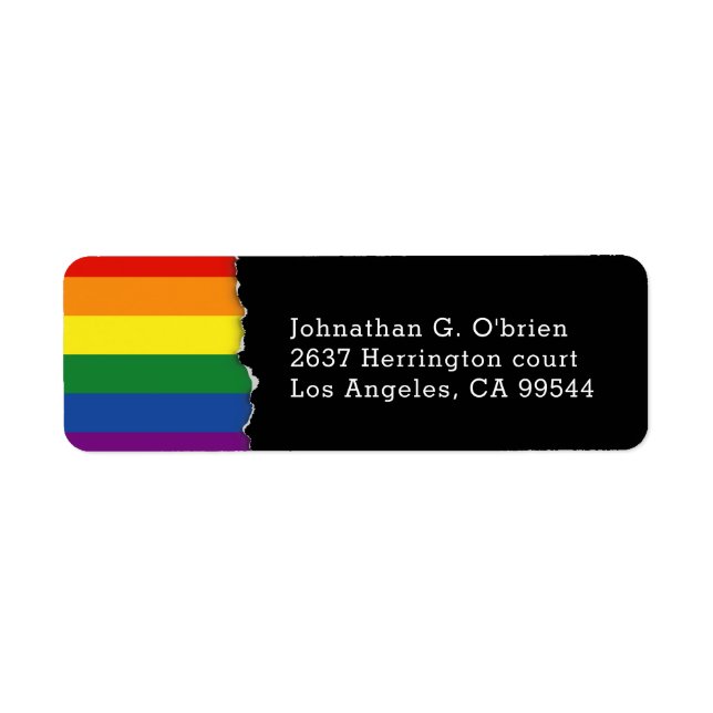 LGBT Rainbow Flag | Blk Return Address (Front)