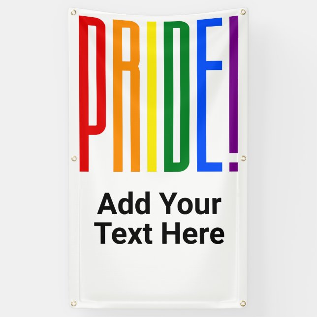 LGBT Rainbow Flag Colours Gay Pride Party Banner (Vertical)