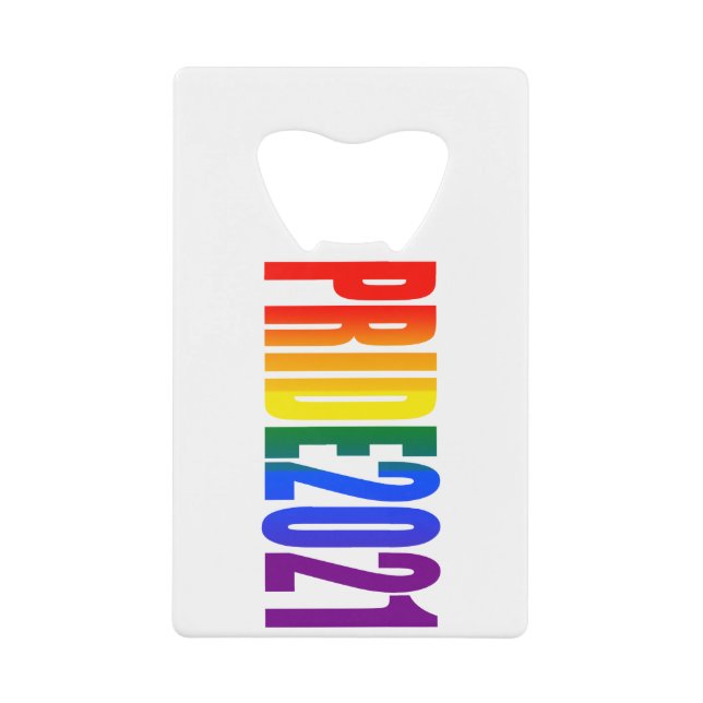 LGBT Rainbow Flag Colours LGBTQ Gay Pride 2021 Credit Card Bottle Opener (Front)