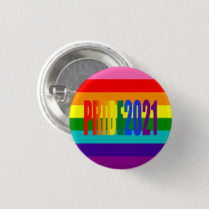 LGBT Rainbow Flag Gay Pride 2021 LGBTQ 1 Inch Round Button