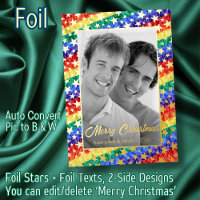 LGBT Rainbow Flag Gold Stars Black and White Photo