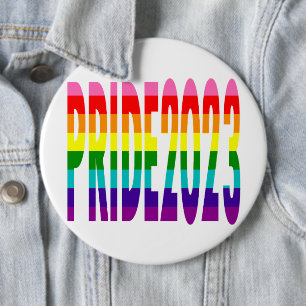 LGBT Rainbow Flag Original 8 Stripes Pride 2023 6 Inch Round Button