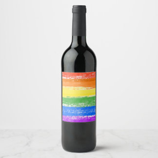 LGBT RAINBOW FLAG PAINT WINE LABEL