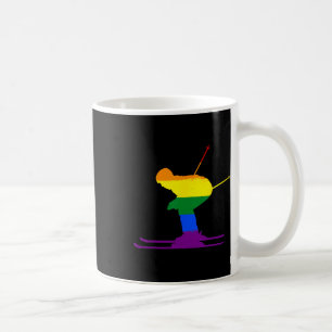 Lgbt Rainbow Flag Skiing Skier Ski Gay Pride Love Coffee Mug
