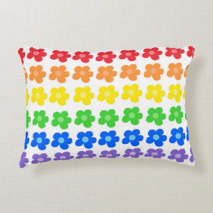 LGBT Rainbow Flowers Gay Pride Freedom & Equality  Accent Pillow