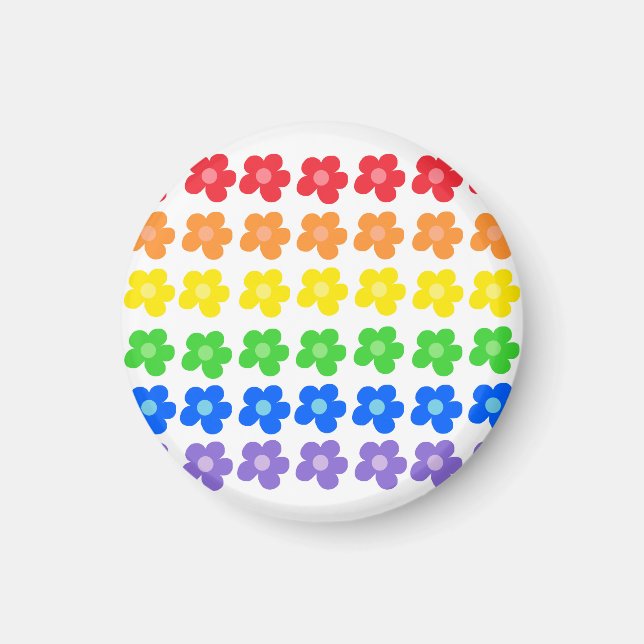 LGBT Rainbow Flowers Gay Pride Freedom & Equality  Magnet (Front)