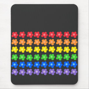 LGBT Rainbow Flowers Gay Pride Freedom & Equality  Mouse Pad