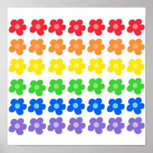 LGBT Rainbow Flowers Gay Pride Freedom & Equality Poster