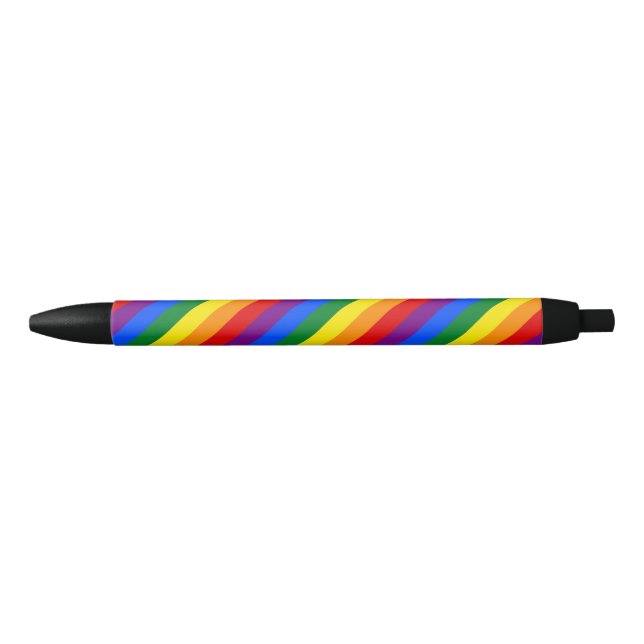LGBT Rainbow Gay Pride Flag Black Ink Pen (Front)