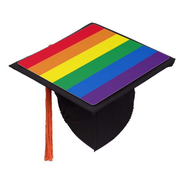 LGBT Rainbow gay pride flag  Graduation Cap Topper (Angled)