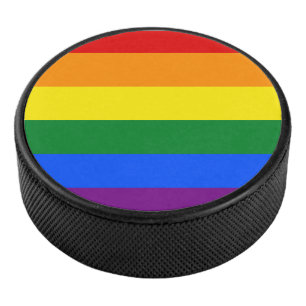 LGBT Rainbow Gay Pride Flag Hockey Puck