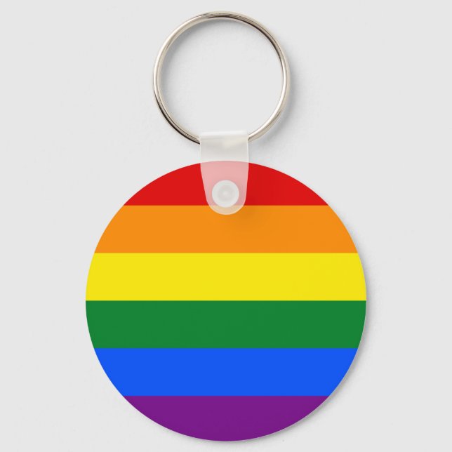 LGBT Rainbow Gay Pride Flag Keychain (Front)