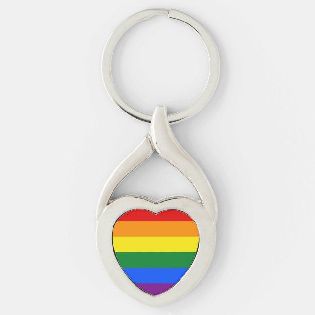 LGBT Rainbow Gay Pride Flag Keychain (Front)
