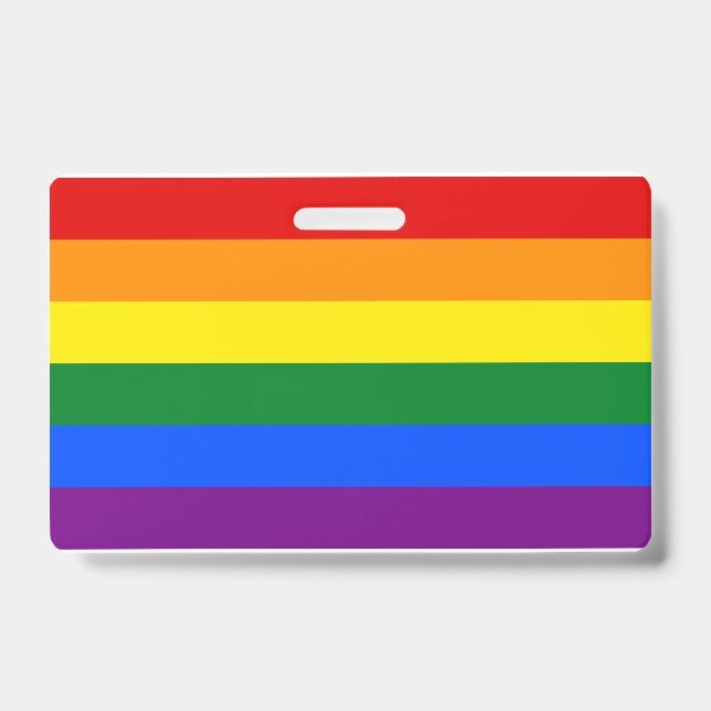 LGBT Rainbow Gay Pride Flag Name Badge (Front)