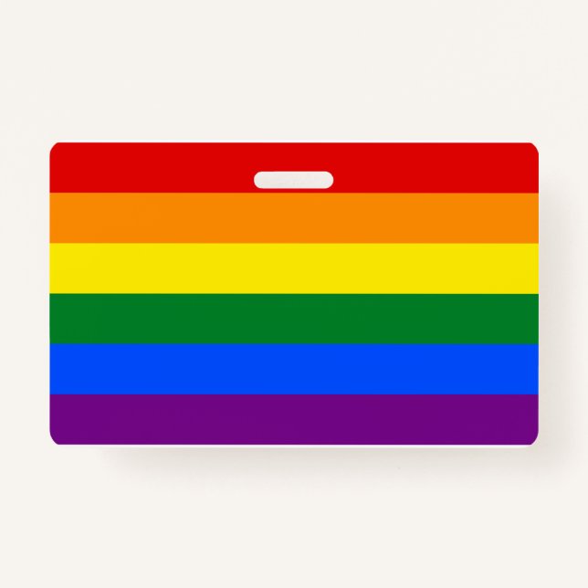 LGBT Rainbow Gay Pride Flag Name Badge (Front)