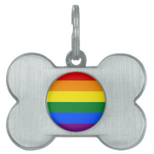 LGBT Rainbow Gay Pride Flag Pet ID Tag
