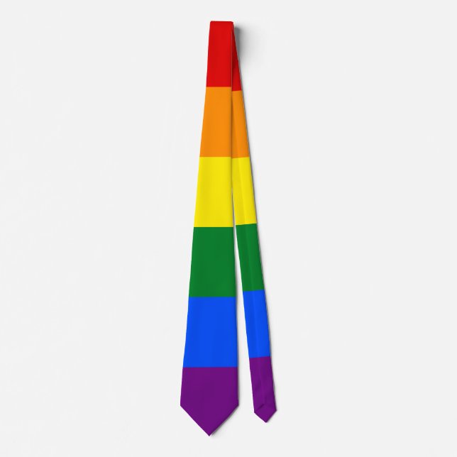 LGBT Rainbow Gay Pride Flag Tie (Front)