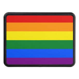 LGBT Rainbow Gay Pride Flag Trailer Hitch Cover