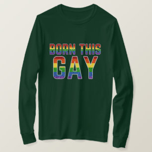 LGBT Rainbow Glitter Born This Gay T-Shirt