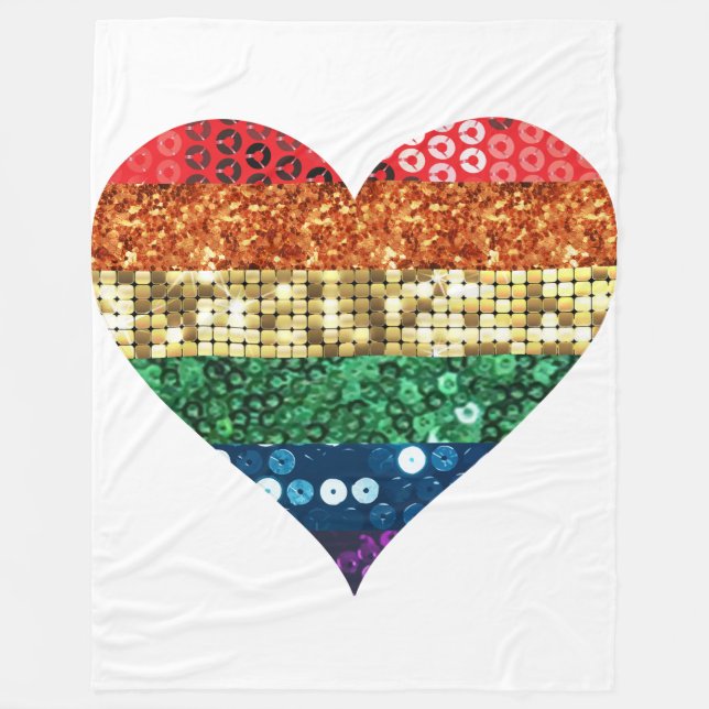 lgbt rainbow heart blanket (Front)