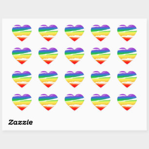 Lgbt Rainbow Heart Brush Effect Sticker
