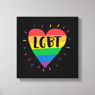 LGBT Rainbow Heart Canvas Print