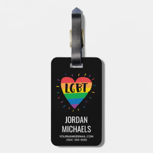 LGBT Rainbow Heart Luggage Tag