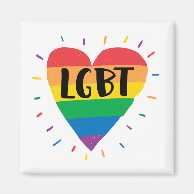 LGBT Rainbow Heart Magnet (Front)