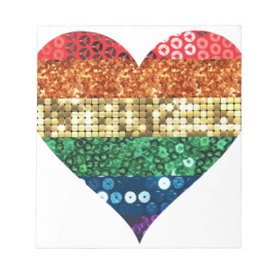 lgbt rainbow heart notepad