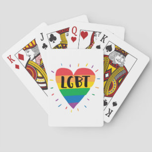 LGBT Rainbow Heart Playing Cards