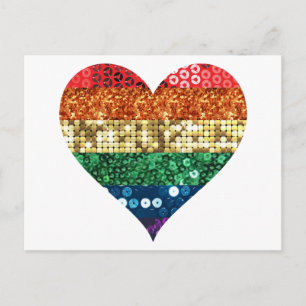 lgbt rainbow heart postcard