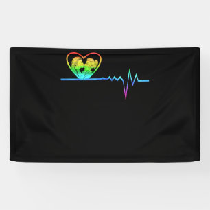 LGBT Rainbow Heartbeat Gay and Lesbian Pride Banner